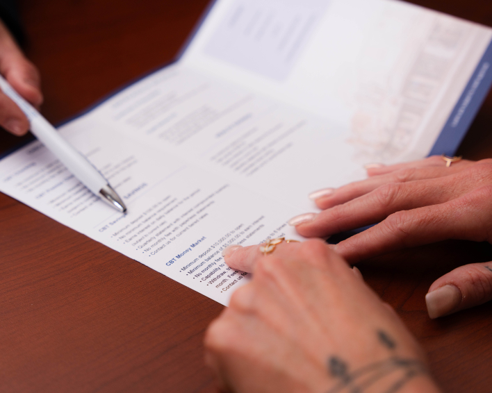 Pointing to account options